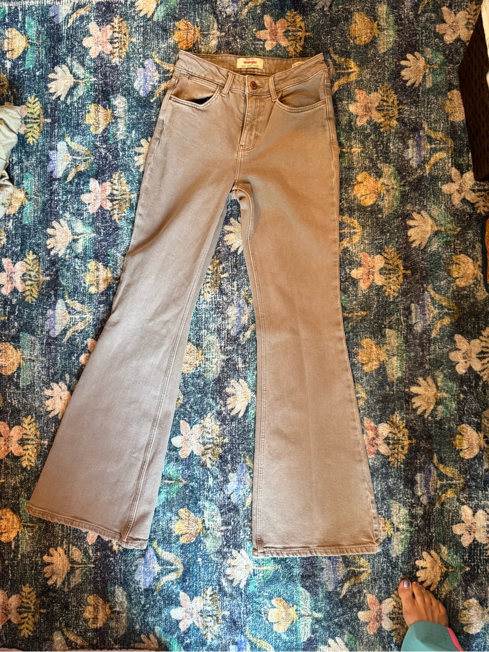 Wrangler Women's High Rise Fierce Flare Jeans in Taupe Brown